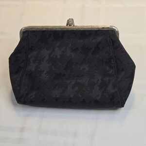 Christian Dior Double Frame Kiss Lock Monogram Clutch Bag 8” Black - Rare